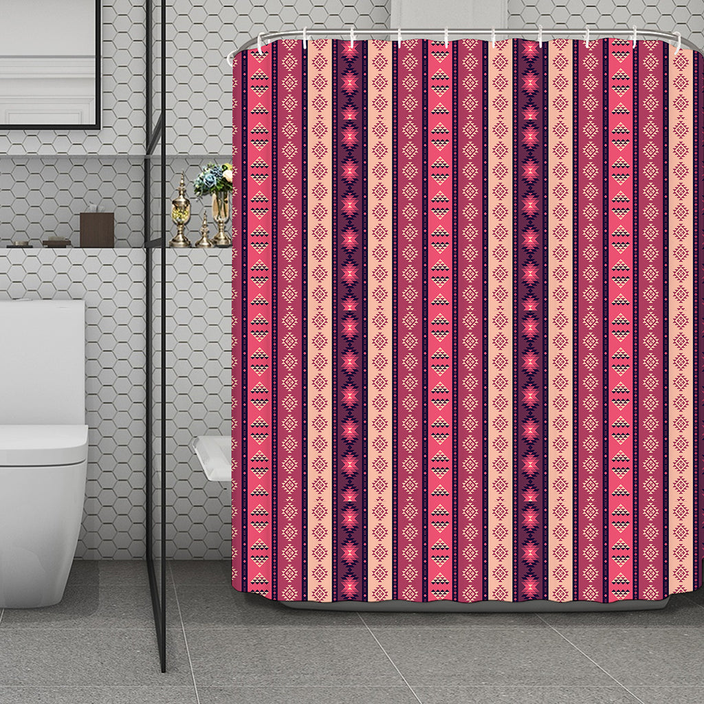 Pink And Purple Southwestern Print Polyester Shower Curtain
