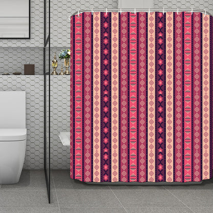 Pink And Purple Southwestern Print Polyester Shower Curtain