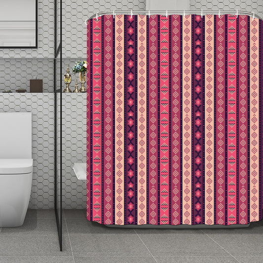 Pink And Purple Southwestern Print Polyester Shower Curtain