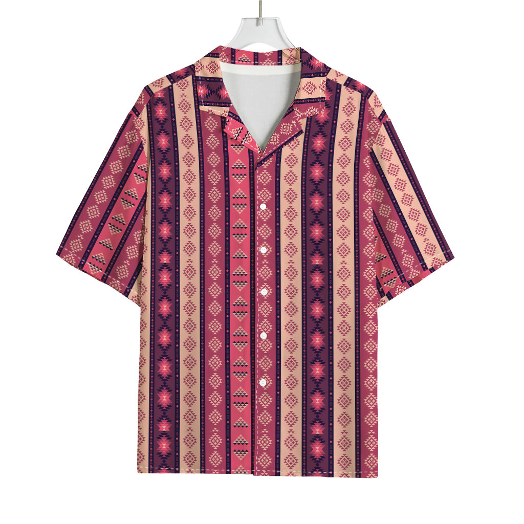 Pink And Purple Southwestern Print Rayon Hawaiian Shirt