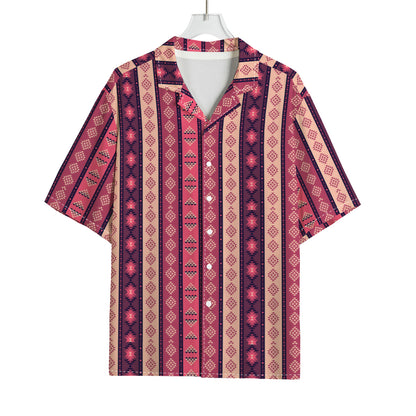 Pink And Purple Southwestern Print Rayon Hawaiian Shirt