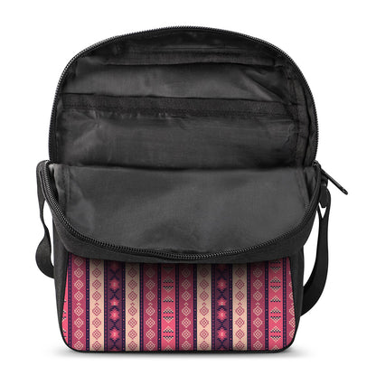 Pink And Purple Southwestern Print Rectangular Crossbody Bag