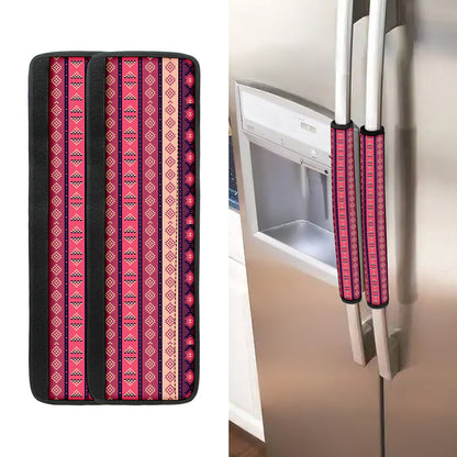 Pink And Purple Southwestern Print Refrigerator Handle Covers