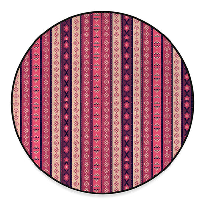 Pink And Purple Southwestern Print Round Floor Mat