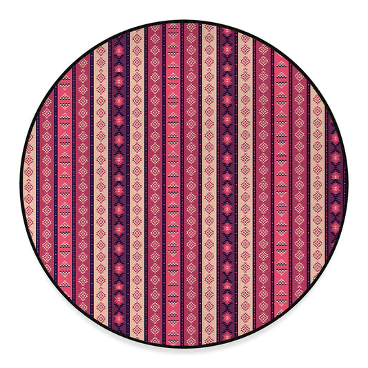 Pink And Purple Southwestern Print Round Floor Mat