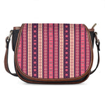 Pink And Purple Southwestern Print Saddle Bag