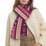 Pink And Purple Southwestern Print Scarf