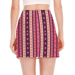 Pink And Purple Southwestern Print Side Slit Mini Skirt