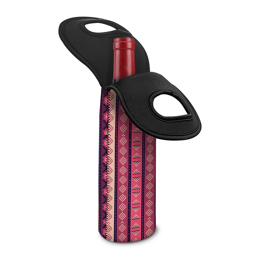 Pink And Purple Southwestern Print Single Neoprene Wine Tote