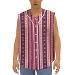 Pink And Purple Southwestern Print Sleeveless Baseball Jersey