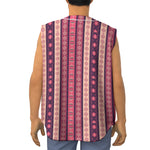 Pink And Purple Southwestern Print Sleeveless Baseball Jersey