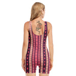 Pink And Purple Southwestern Print Sleeveless One Piece Swimsuit