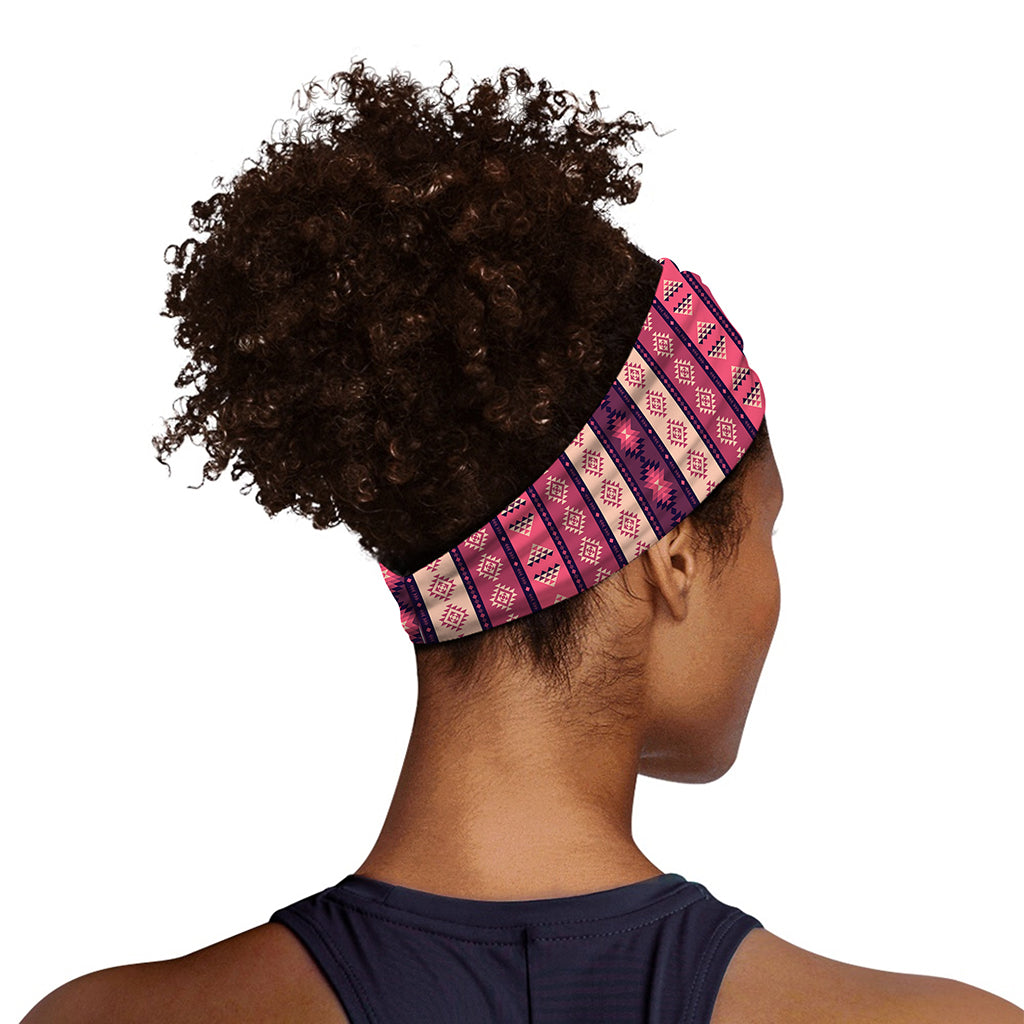 Pink And Purple Southwestern Print Sports Headband