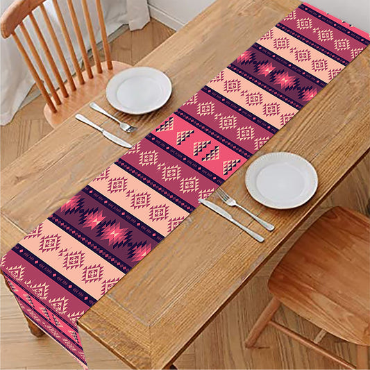 Pink And Purple Southwestern Print Table Runner