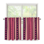 Pink And Purple Southwestern Print Tier Curtains