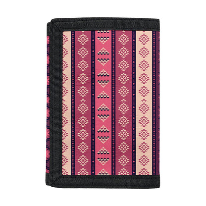 Pink And Purple Southwestern Print Trifold Wallet
