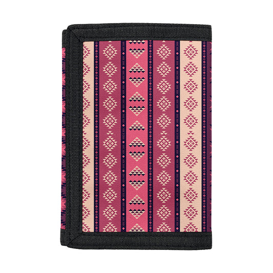 Pink And Purple Southwestern Print Trifold Wallet