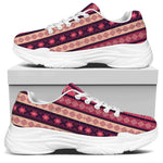 Pink And Purple Southwestern Print White Chunky Shoes