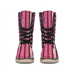 Pink And Purple Southwestern Print Winter Boots