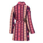 Pink And Purple Southwestern Print Women's Bathrobe