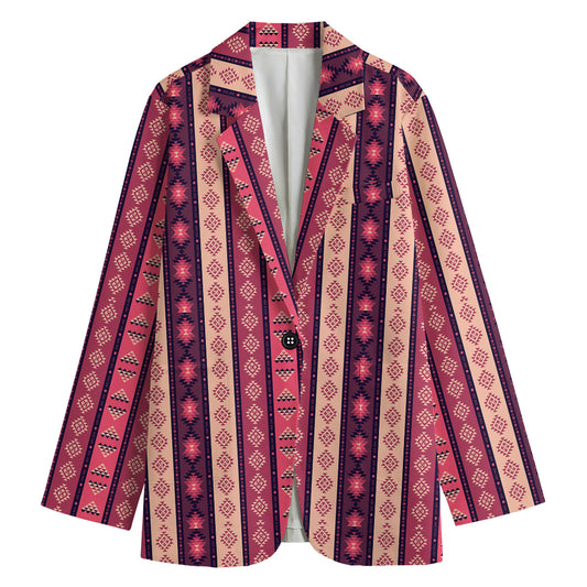 Pink And Purple Southwestern Print Women's Blazer
