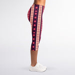 Pink And Purple Southwestern Print Women's Capri Leggings