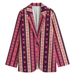 Pink And Purple Southwestern Print Women's Cotton Blazer
