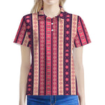 Pink And Purple Southwestern Print Women's Polo Shirt