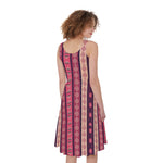 Pink And Purple Southwestern Print Women's Sleeveless Dress