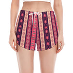 Pink And Purple Southwestern Print Women's Split Running Shorts