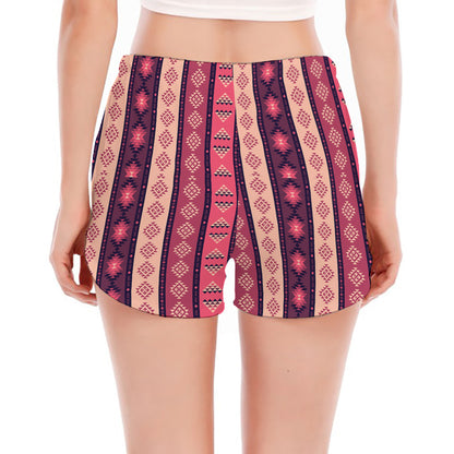 Pink And Purple Southwestern Print Women's Split Running Shorts