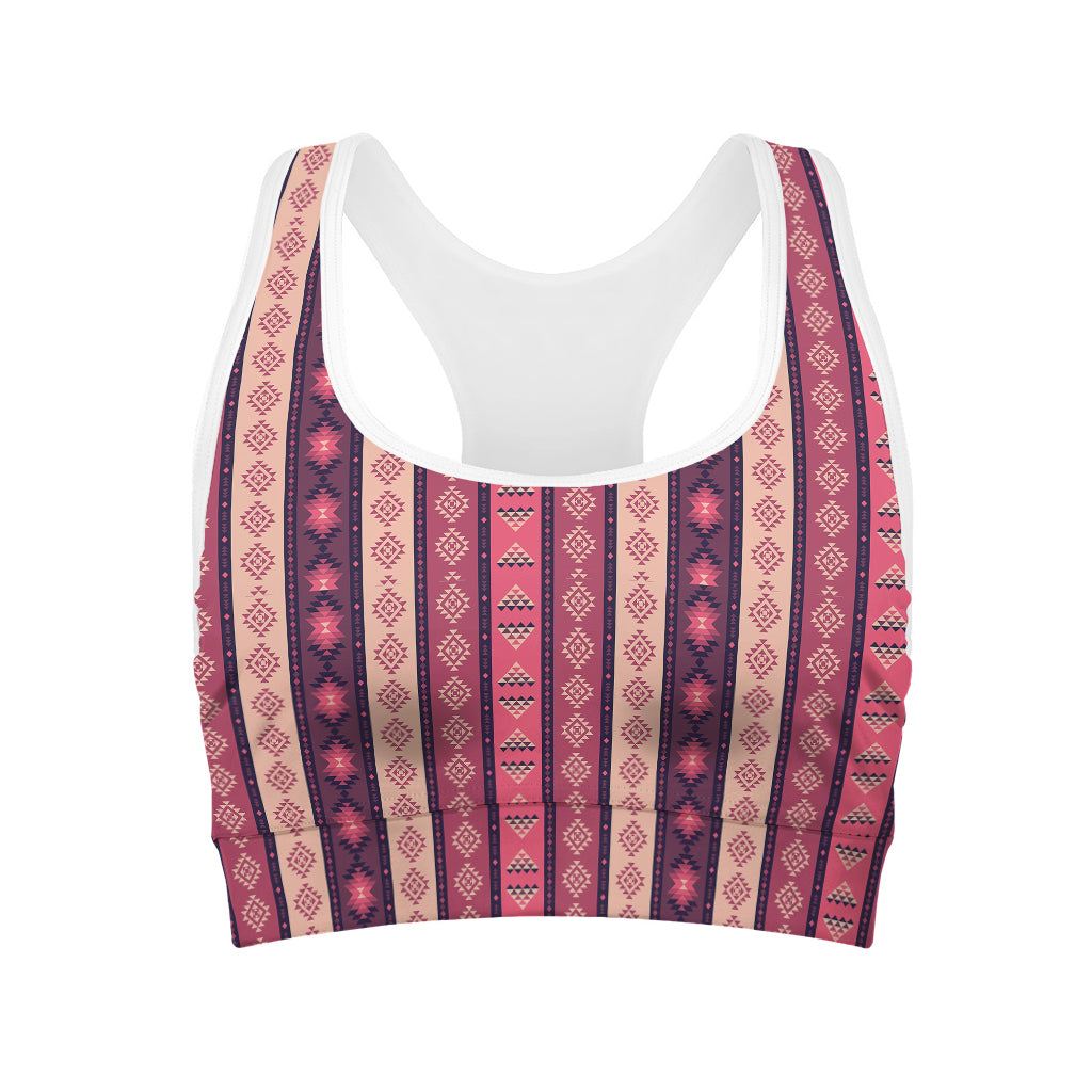 Pink And Purple Southwestern Print Women's Sports Bra