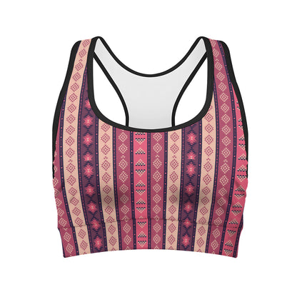 Pink And Purple Southwestern Print Women's Sports Bra