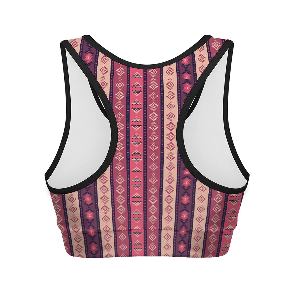 Pink And Purple Southwestern Print Women's Sports Bra
