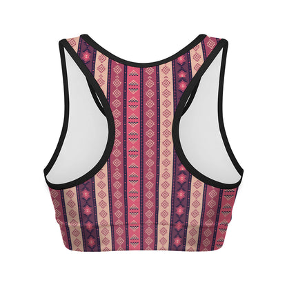 Pink And Purple Southwestern Print Women's Sports Bra