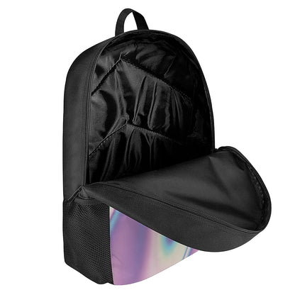 Pink And Teal Holographic Print 17 Inch Backpack