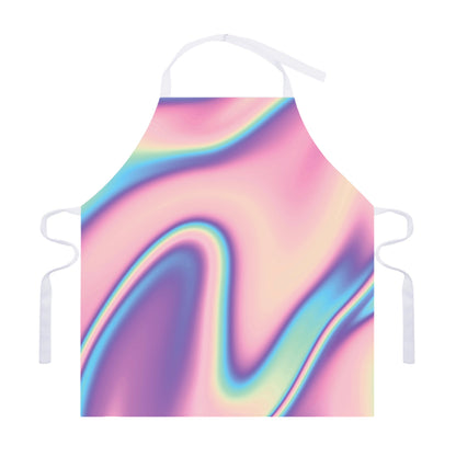Pink And Teal Holographic Print Adjustable Apron
