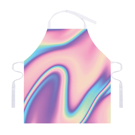 Pink And Teal Holographic Print Adjustable Apron
