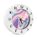 Pink And Teal Holographic Print Alarm Clock