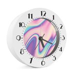Pink And Teal Holographic Print Alarm Clock
