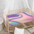 Pink And Teal Holographic Print Baby Crib Sheet
