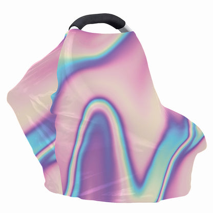 Pink And Teal Holographic Print Baby Seat Cover