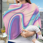 Pink And Teal Holographic Print Baby Seat Cover