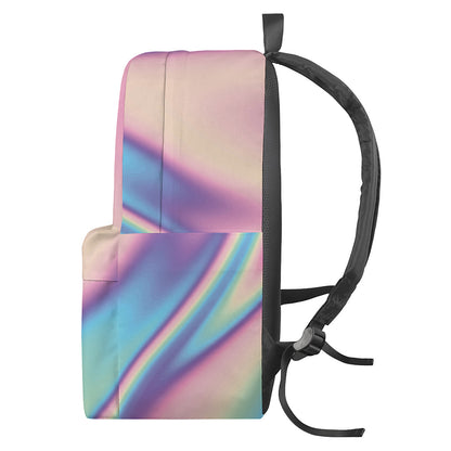 Pink And Teal Holographic Print Backpack