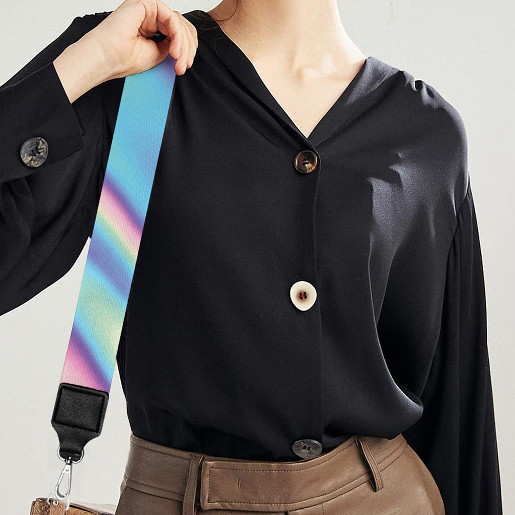 Pink And Teal Holographic Print Bag Strap