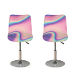 Pink And Teal Holographic Print Bar Stool Covers