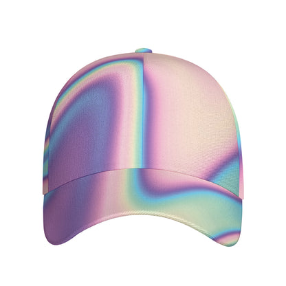 Pink And Teal Holographic Print Baseball Cap