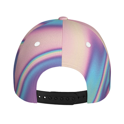 Pink And Teal Holographic Print Baseball Cap