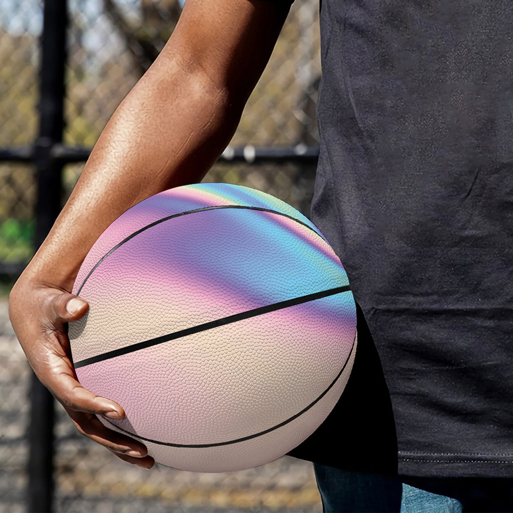Pink And Teal Holographic Print Basketball