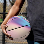 Pink And Teal Holographic Print Basketball